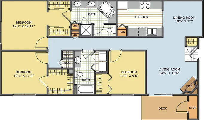 The Palmer - Newport - 2 Beds - 2 Baths - 1351 Sq. ft.