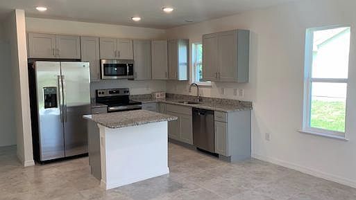 Ultra modern gray cabinets with granite and stainless steel