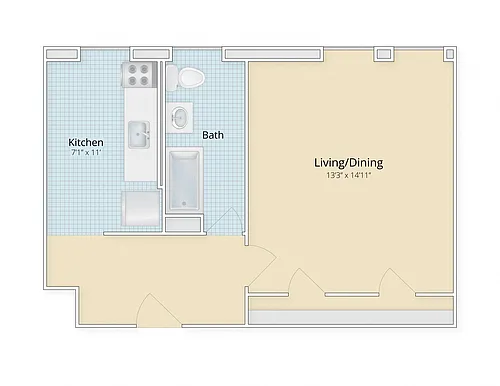 Floor plan Studio with Foyer