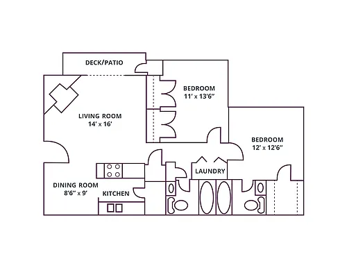 Floor plan Ramblewood 2Bedroom