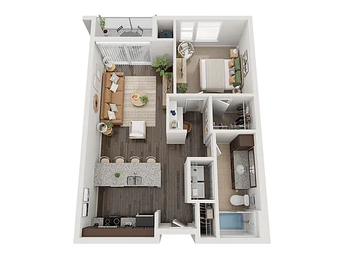 Floor plan 1X1 B