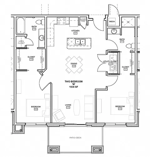 Floor plan Interior 2 Bed