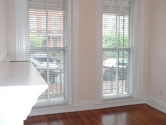 Living room with door to front vestibule