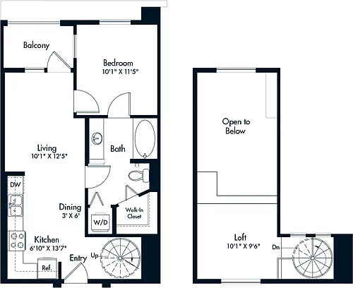 Floor plan 1 Bed- U01 Loft