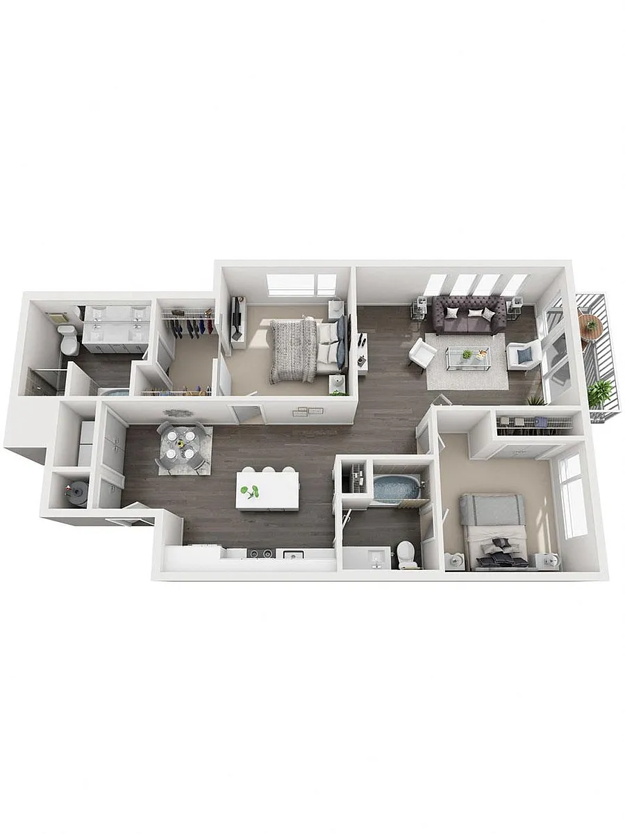 Floor plan 2 Bedroom B5 | 2 Bath