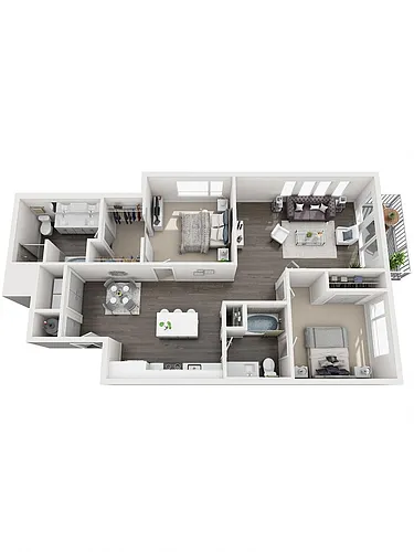 Floor plan 2 Bedroom B5 | 2 Bath