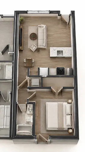 Floor plan 1-bedroom
