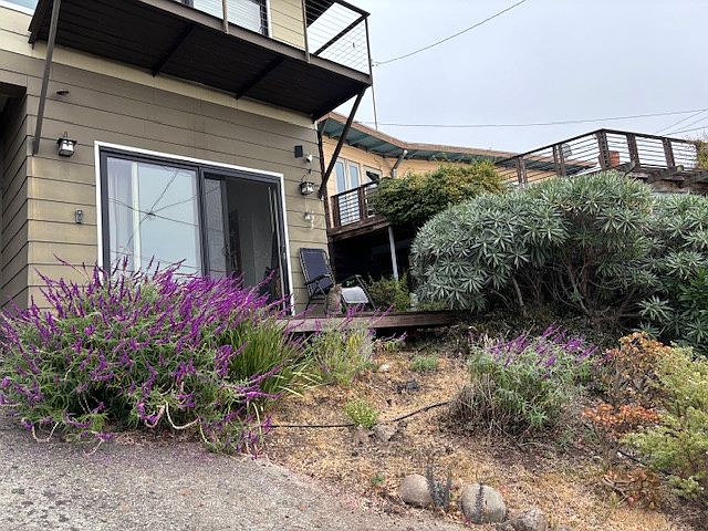 Entrance through sliding glass door