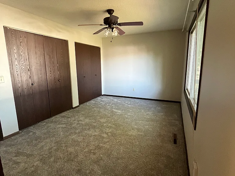 Double large closets in primary bedroom