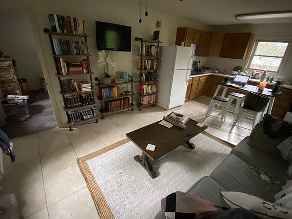 Upstairs living and open kitchen