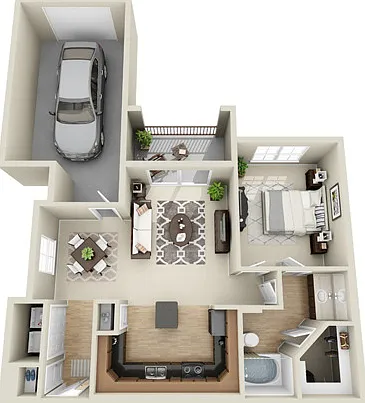 1A | 1 Bed, 1 Bath Floor Plan 1A | 1 Bed, 1 Bath Floor Plan