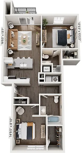 Floor plan Two Bedroom