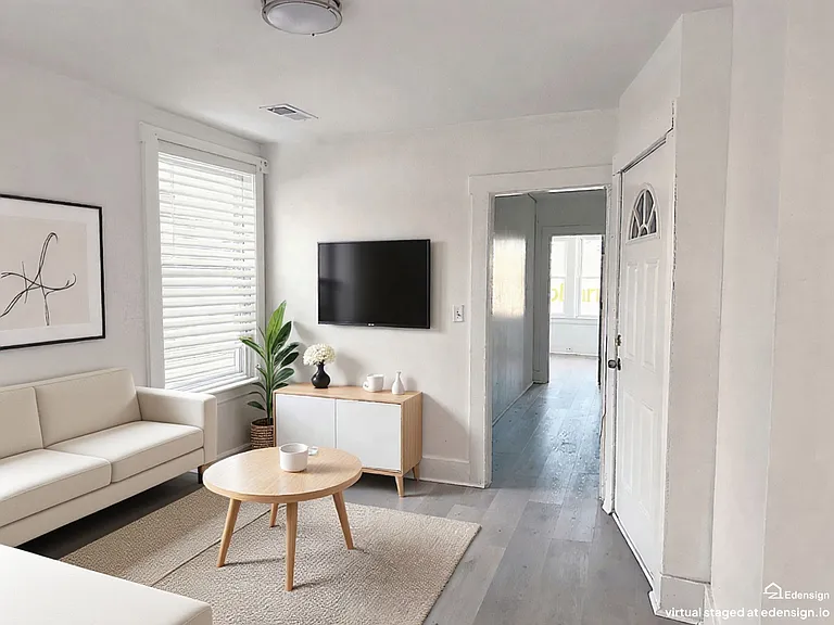 living room virtually staged