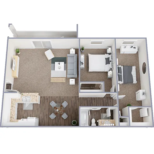 Floor plan 2 Bedroom 1 Bath