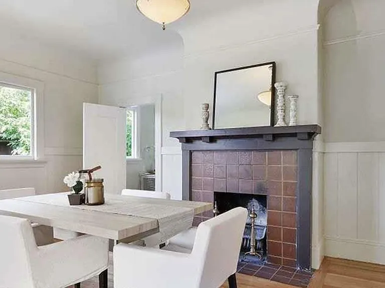 Dining room w/decorative fireplace