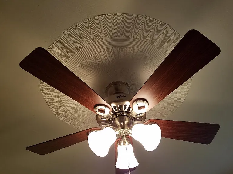 Bedroom ceiling Fan ("Hunter") fixtures recently replaced New with custom ceiling desings.