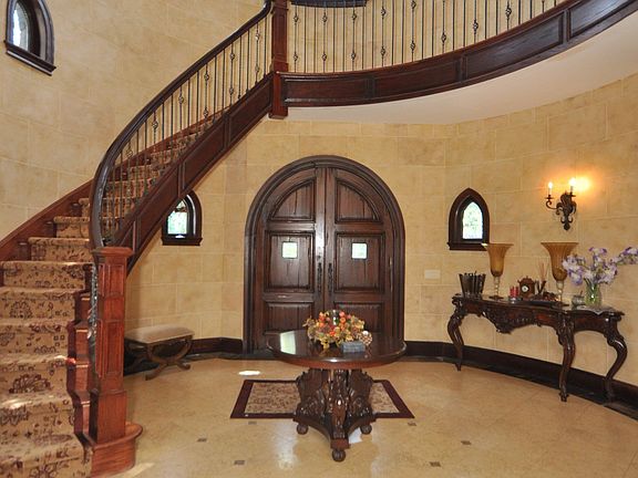 Grand Entry Foyer with Mahogany Staircase