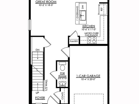 Towns at Woods Edge Craftsman First Floor Plan