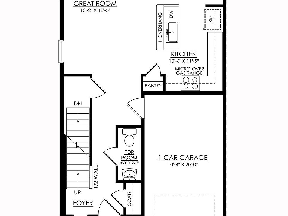 Towns at Woods Edge Craftsman First Floor Plan