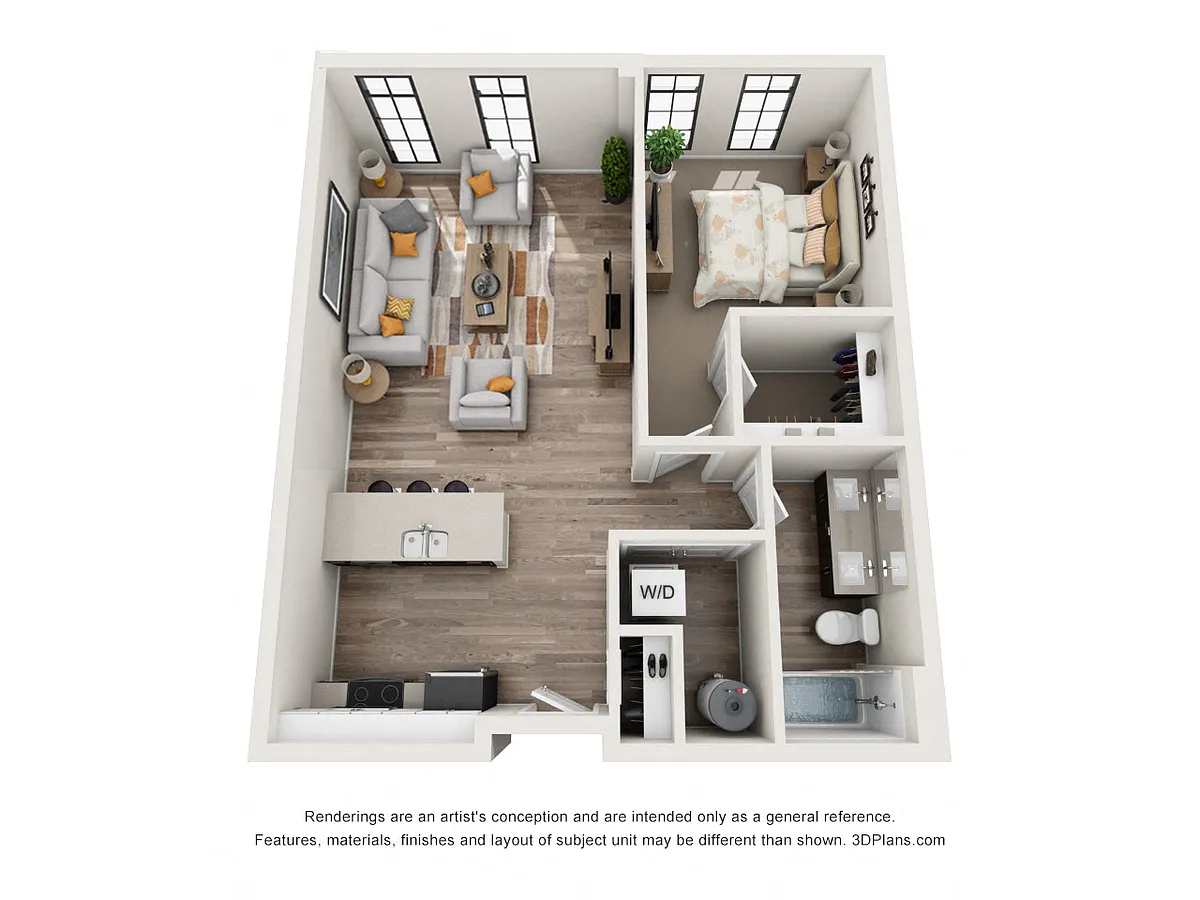 Floor plan 1 Bedroom 1A - 4
