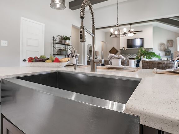 Kitchen with upgraded faucet