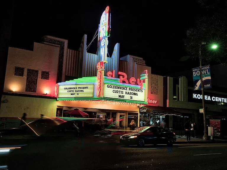 Walk across the street to El Rey, a popular converted historical theater now used as a live music venue