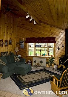 Vaulted ceiling in family room