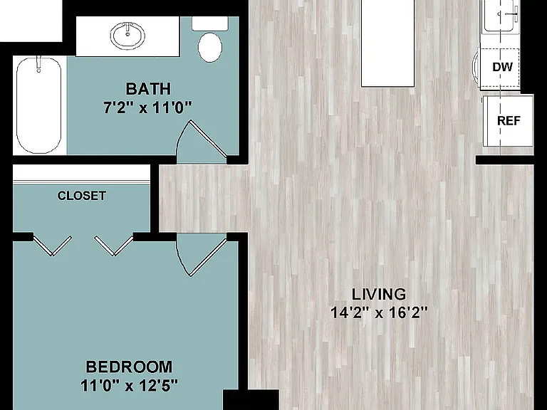 A5 | 1-Bedroom Floorplan A5 | 1-Bedroom Floorplan