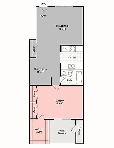 Floor plan 1 BR 1 Bath