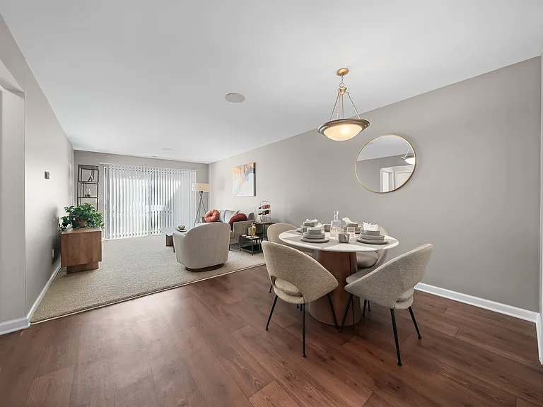 Open concept Living-Dining at Lakeside Village in Clinton Township