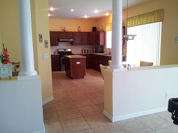View of kitchen from family 