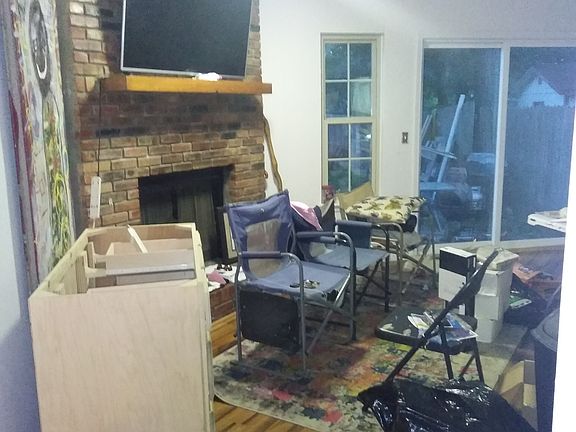 Living room with bathroom
vanity