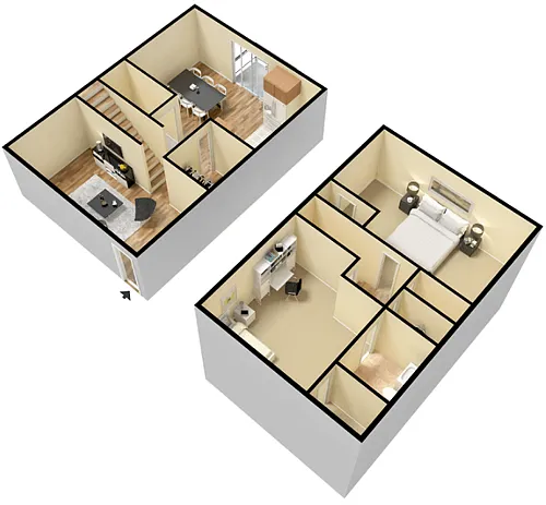 Floor plan 2 Bedroom 1 Bathroom