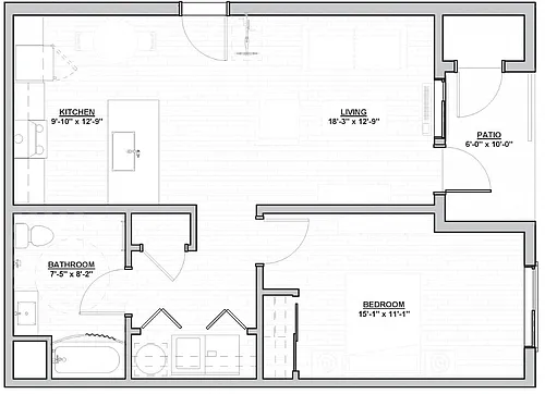 Floor plan Larson - 1x1 A2