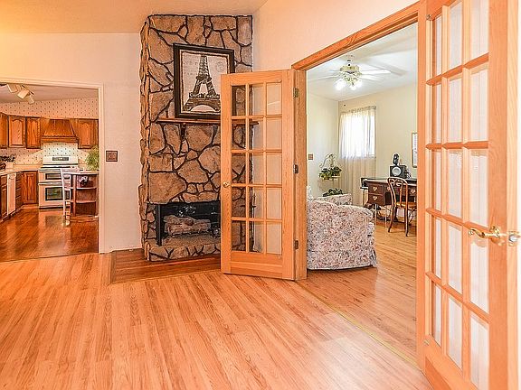 Wood burning Stone Fireplace