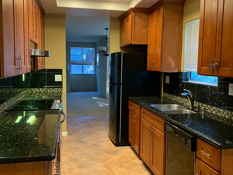 Modern kitchen with plenty of storage space.