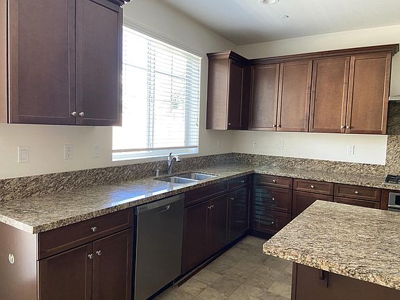 Kitchen sink, window to backyard
