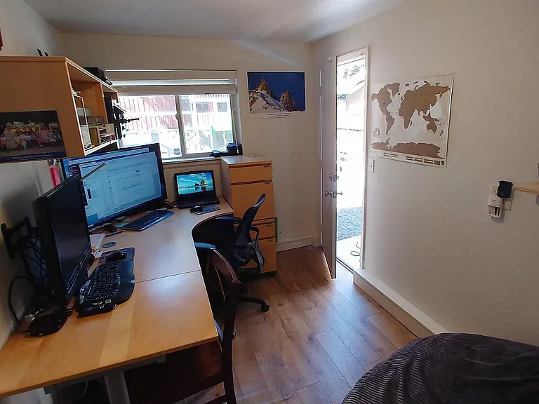 Office looking towards yard