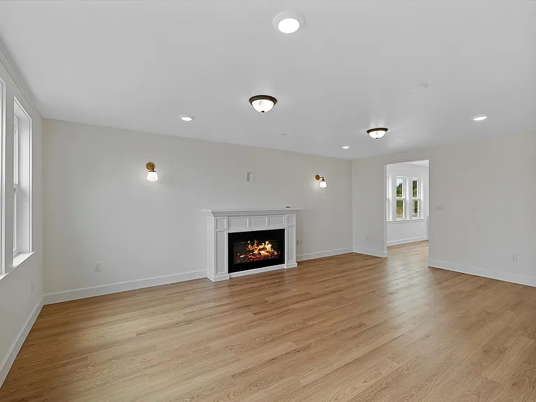 Electric fireplace can be progammed for many heat settings or just a flame for ambience.