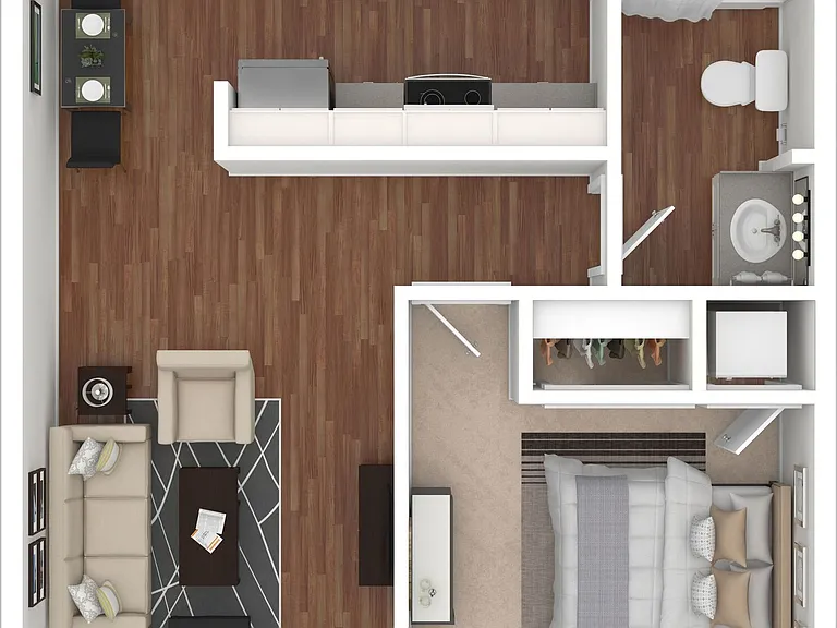 1 BD / 1 BA 650 SF