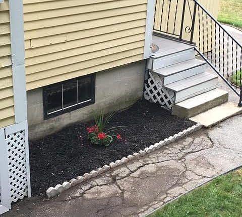 Private entrance at rear of house
