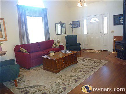 entrance and great room with wood stove
