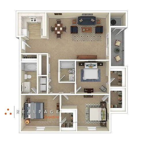 Floor plan C1 - 3 Bedroom - Starting at $1750
