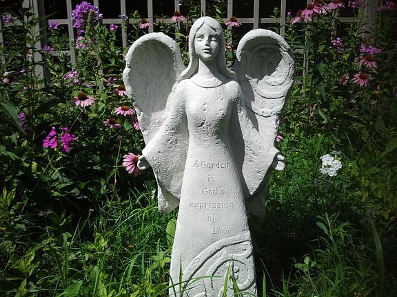 Angel over looking the ponds