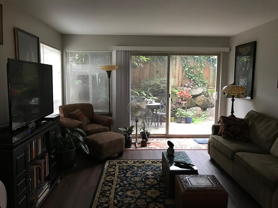 Living room area with private patio access
