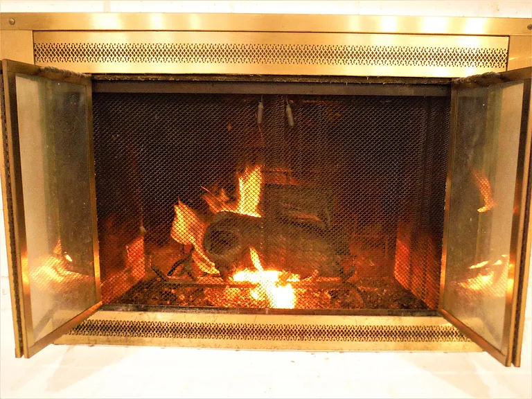 Real Wood Burning Fireplace with Gas Starter