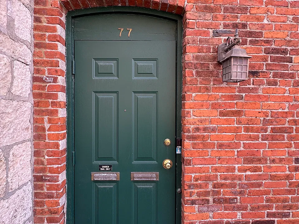 Separate entry to the second story apartment.