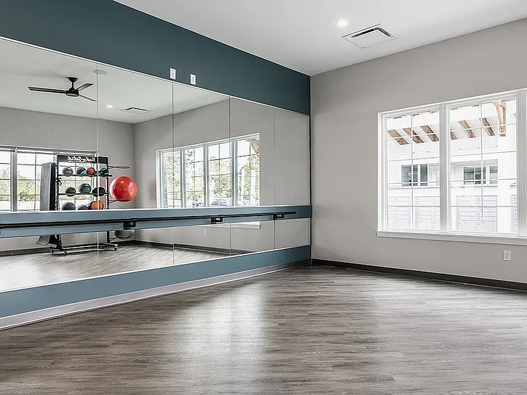 The Nese fitness center includes a separate room perfect for yoga, dance, or aerobics.