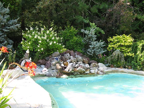 pool with water fall