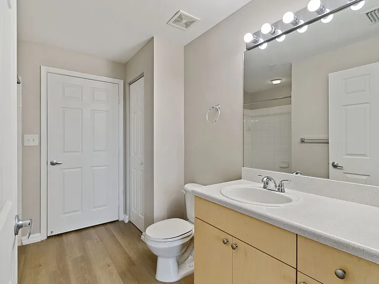 Classic finish vanity with bright mirror lighting